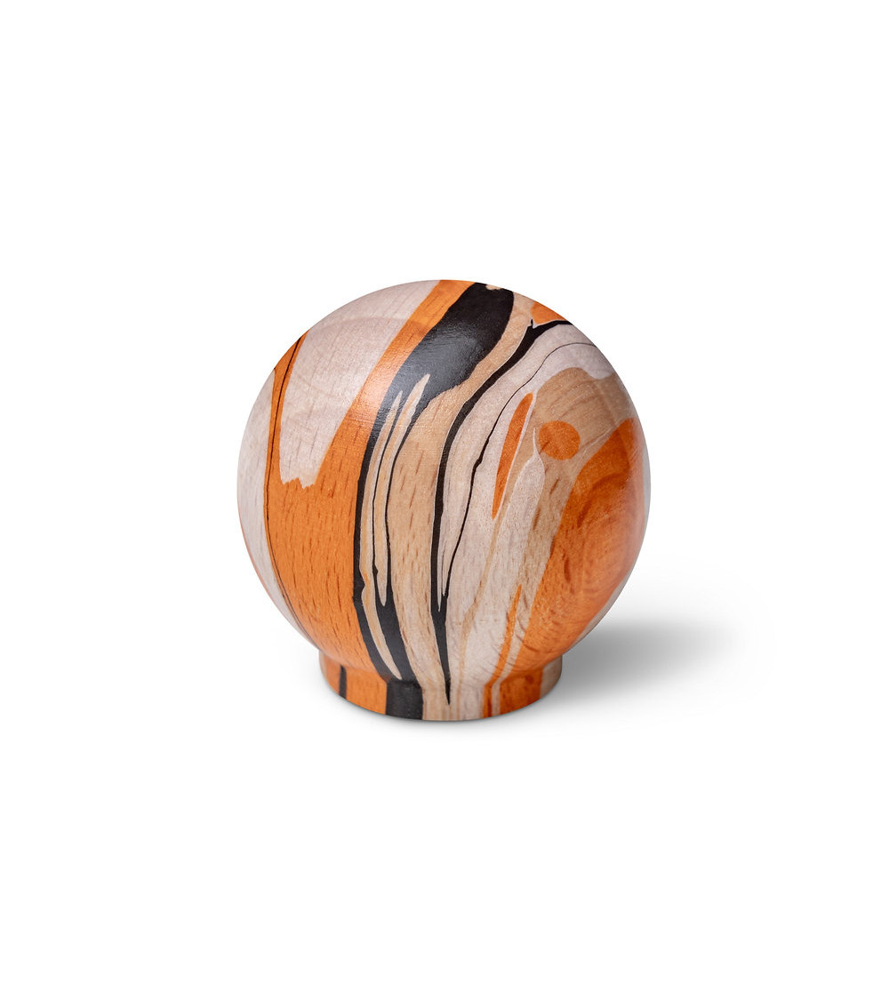Pomello per mobile in legno di faggio arancione