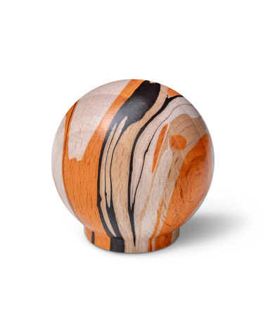 Pomello per mobile in legno di faggio arancione