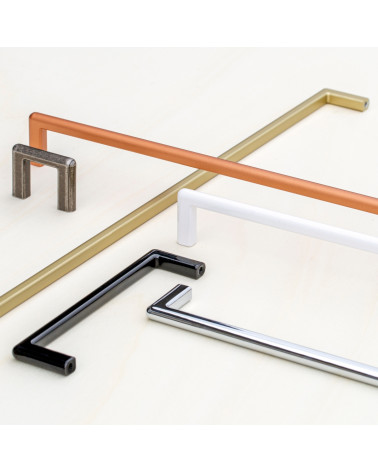 Maniglia per mobile NOX maniglia design posata su una superficie bianca