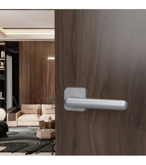 Maniglia per porta NOX in cromo satinato design
