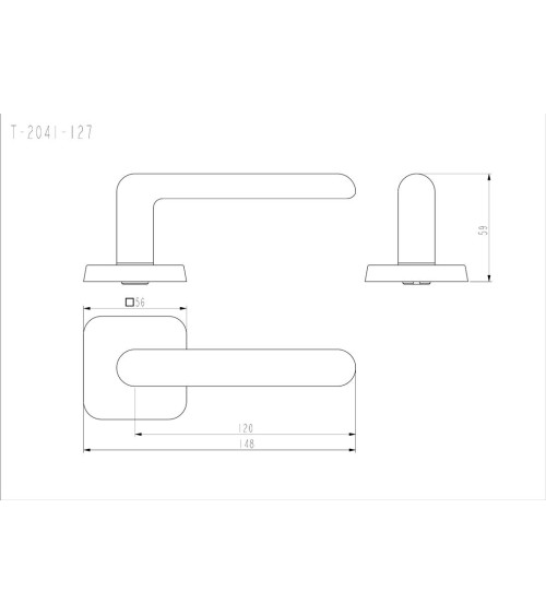 Maniglia per porta NOX in cromo satinato design