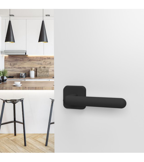 Maniglia per porta NOX nera opaca quadrata design