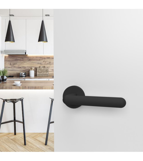Maniglia per porta nera opaca NOX ferramenta design