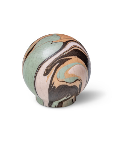 Pomolo per mobile in legno di faggio Verde acqua