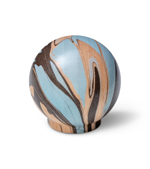 Pomolo per mobile in legno di faggio Blu chiaro