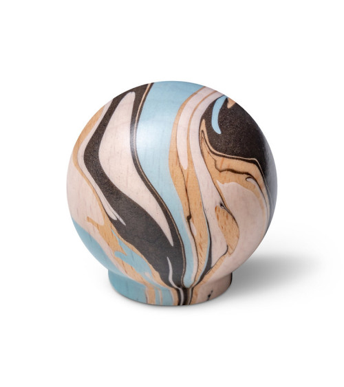 Pomolo per mobile in legno di faggio Blu chiaro