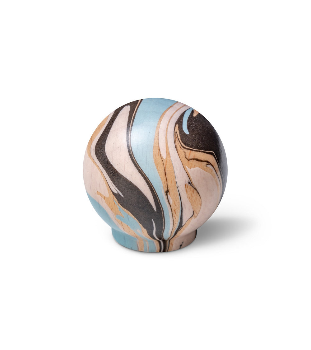 Pomolo per mobile in legno di faggio Blu chiaro