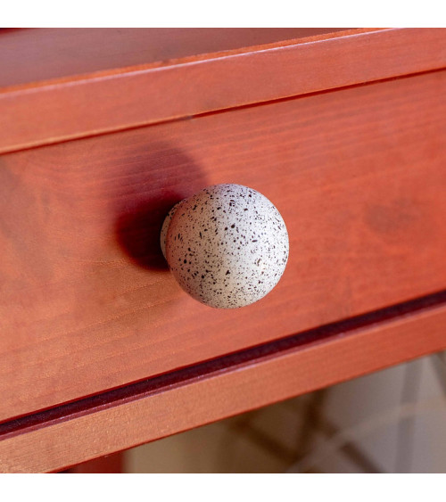 Pomello per mobile in legno di faggio Bianco e nero Misto