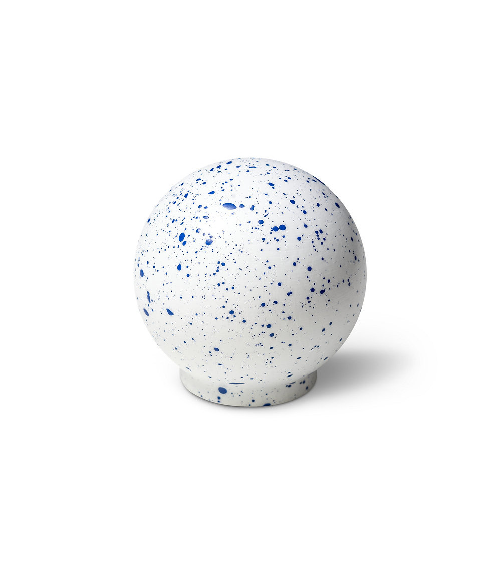 Pomello per mobile in legno di faggio Bianco e blu Misto