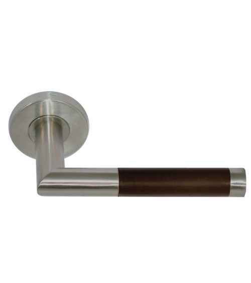 maniglia per porta effetto legno scuro