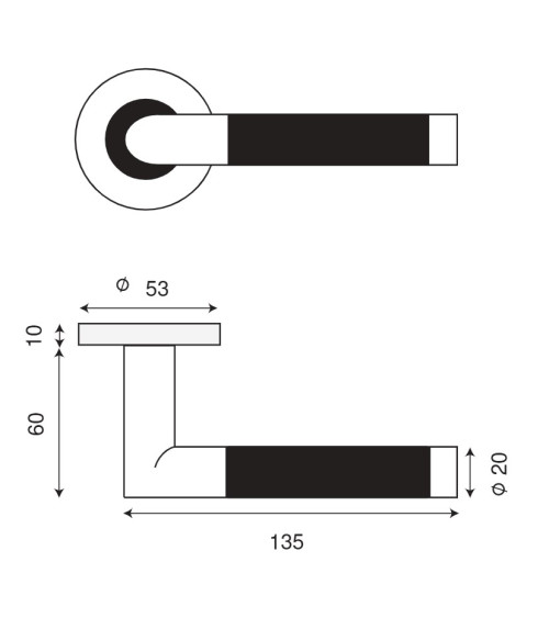 maniglia per porta effetto legno scuro