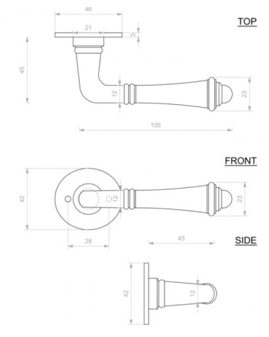 Maniglia porta cromata in ferro 287 - maniglia design