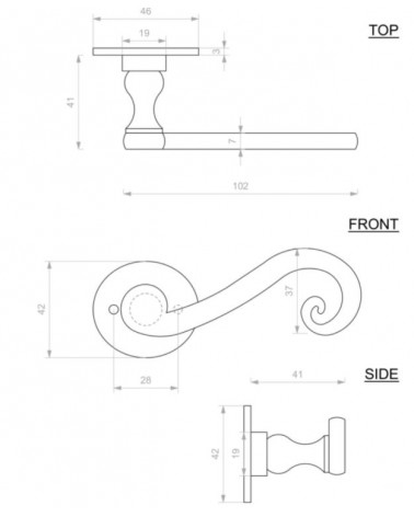 Maniglia porta cromata in ferro 271 - maniglia design