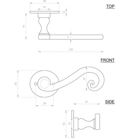 Maniglia per porta nera in ferro 271 - maniglia design