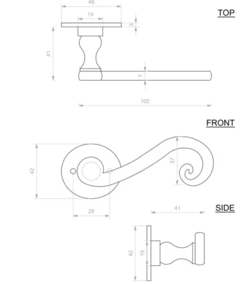 Maniglia per porta nera in ferro 271 - maniglia design