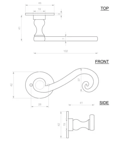 Maniglia porta nera in ferro 271 - maniglia design