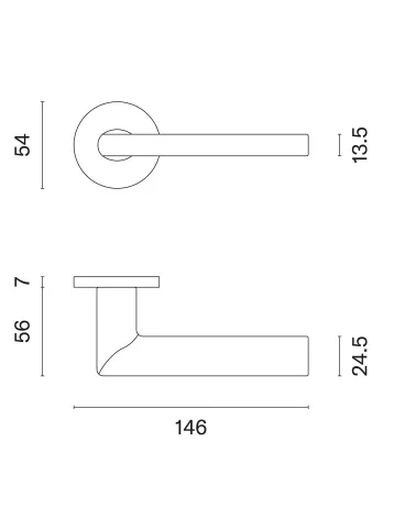Maniglia per porta KALMIA con dimensioni