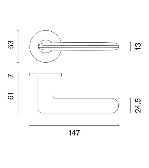 Maniglia per porta cromo satinato AVA maniglia design