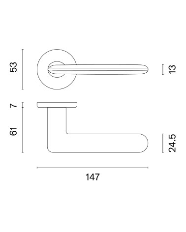 Maniglia per porta AVA con leggende