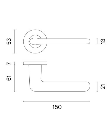 Maniglia per porta UTA con dimensioni