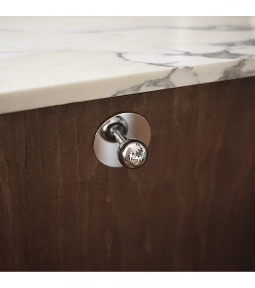 Pomello per mobile a sfera in ottone nichel