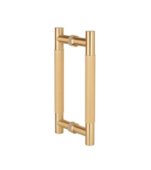 Maniglia a tiraggio doppio texturizzata per porta 1770 finitura oro opaco design