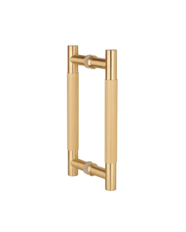 Maniglia a tiraggio doppio texturizzata per porta 1770 finitura oro opaco design