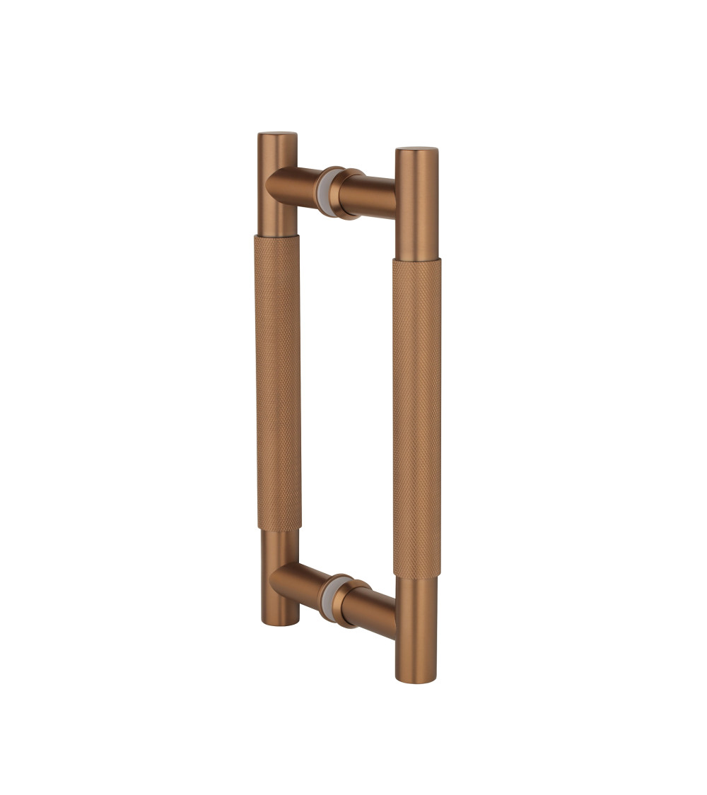 Maniglia a tirare doppia testurizzata per porta 1770 finitura rame maniglia design