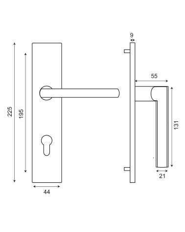 Disegno New Pyla placca rettangolare BDC