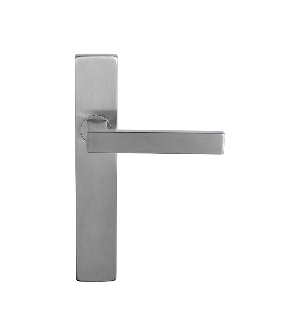 Maniglia Majestea inox su placca rettangolare BDC