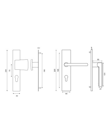 Disegno insieme palière New Pyla/Thor placca rettangolare