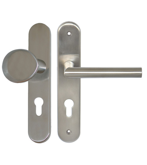 Set per porta palier Amande/Altesse su placche massive inox cilindro
