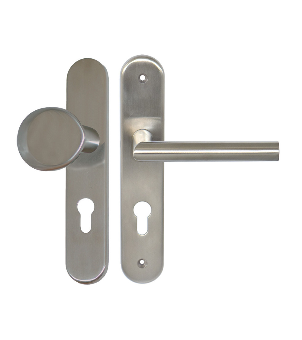 Set per porta palier Amande/Altesse su placche massive inox cilindro