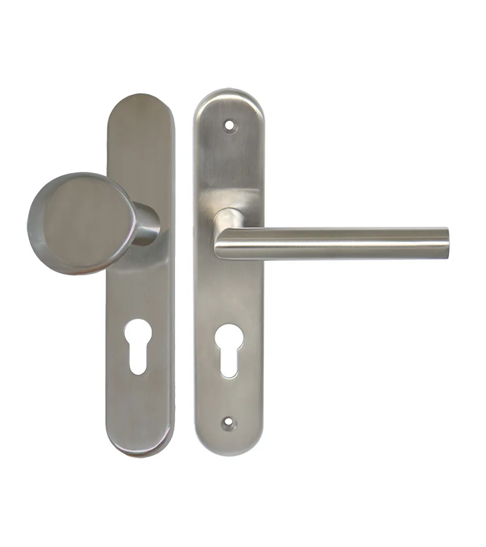 Set per porta palier Amande/Altesse su placche massive inox cilindro