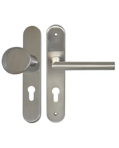 Set per porta palier Amande/Altesse su placche massive inox cilindro