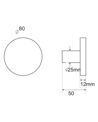 Disegno Appendiabiti rotondo alu Bronzo