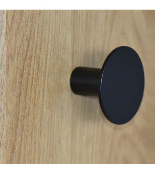 Appendiabiti a disco sottile in inox nero D.60