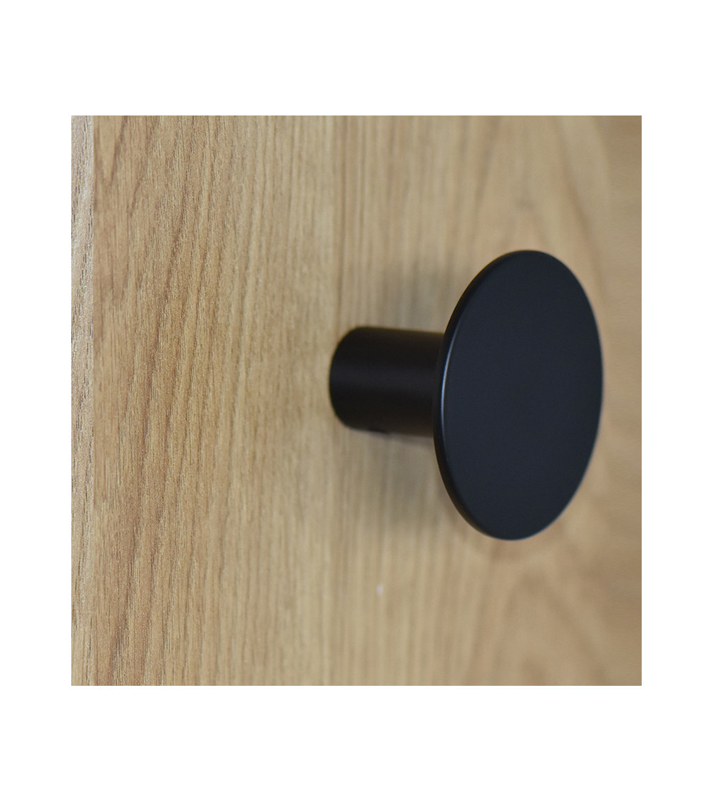 Appendiabiti a disco sottile in inox nero D.60