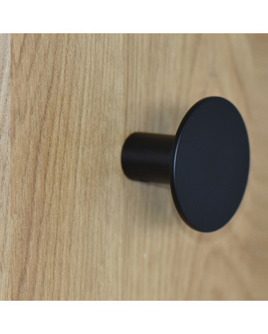 Appendiabiti a disco sottile in inox nero D.60