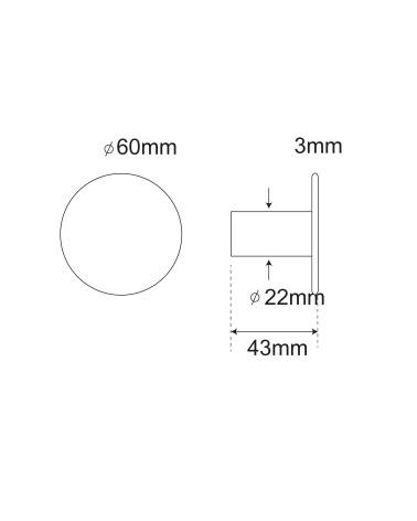 Disegno appendiabiti a disco sottile in inox nero D.60