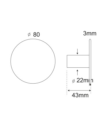 Disegno appendiabiti a disco sottile D.80