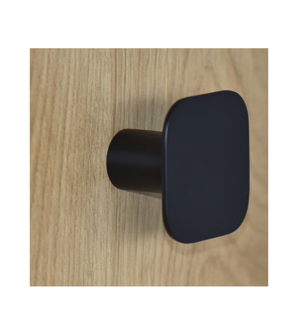 Appendiabiti da parete quadrato sottile in inox nero opaco D.60