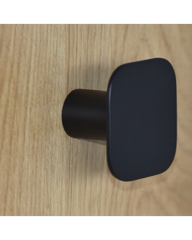 Appendiabiti da parete quadrato sottile in inox nero opaco D.60