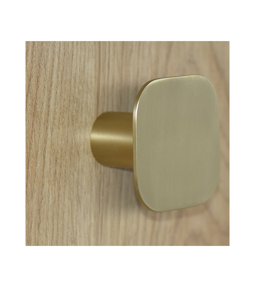 Appendiabiti da parete quadrato sottile in inox oro satinato D.60