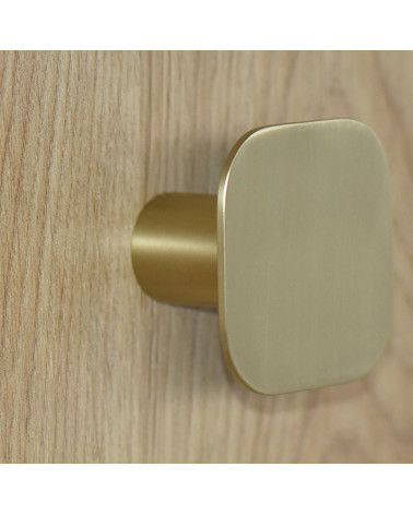 Appendiabiti da parete quadrato sottile in inox oro satinato D.60