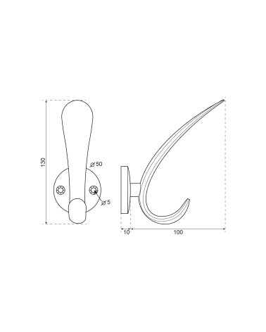 Disegno Appendiabiti da parete Curva