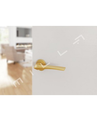 Maniglia per porta moderna DALIA montata su una porta socchiusa