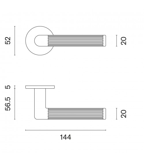 Maniglia per porta cromata lucida LOBELLIA porta interna design