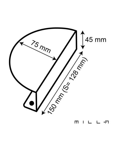 Maniglia per mobile ZORIA con dimensioni