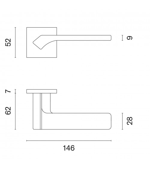 Maniglia per porta oro opaco BERGERIA ferramenta design